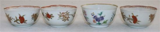 Four Chinese export enamelled teabowls, Qianlong period, 7.5cm